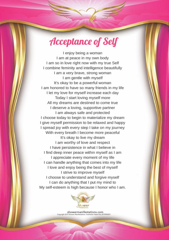 Acceptance of Self Affirmation Poster – Shower Manifestations™
