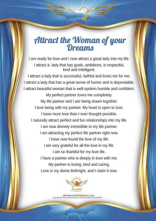 Attract a Woman Affirmation Poster – Shower Manifestations™