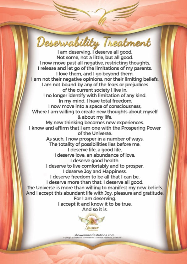 Deservability Affirmation Poster – Shower Manifestations™
