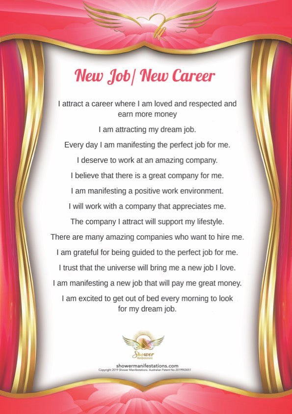 Job & Career Affirmation Poster – Shower Manifestations™