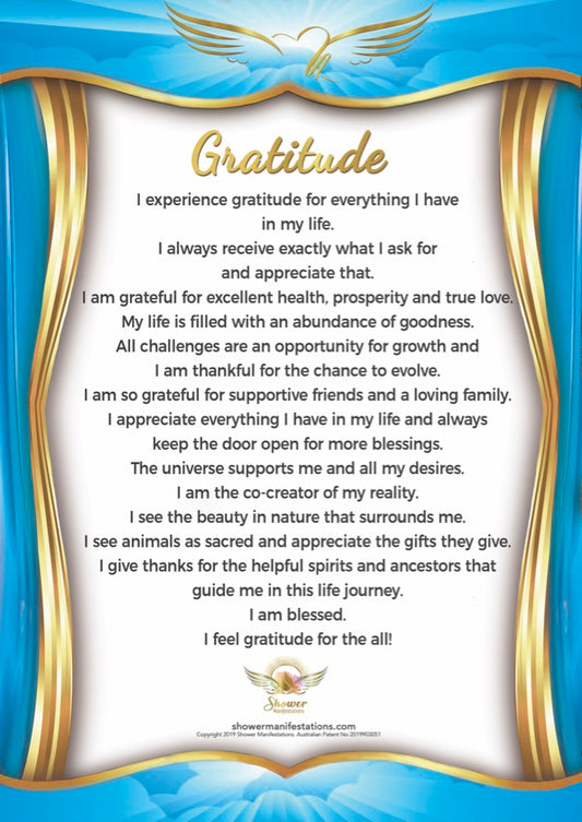Gratitude Affirmation Poster – Shower Manifestations™